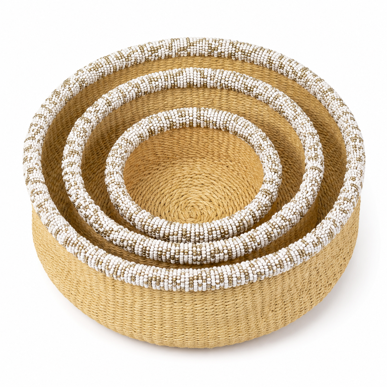 Amani Beaded Woven Decorative Bowl Set