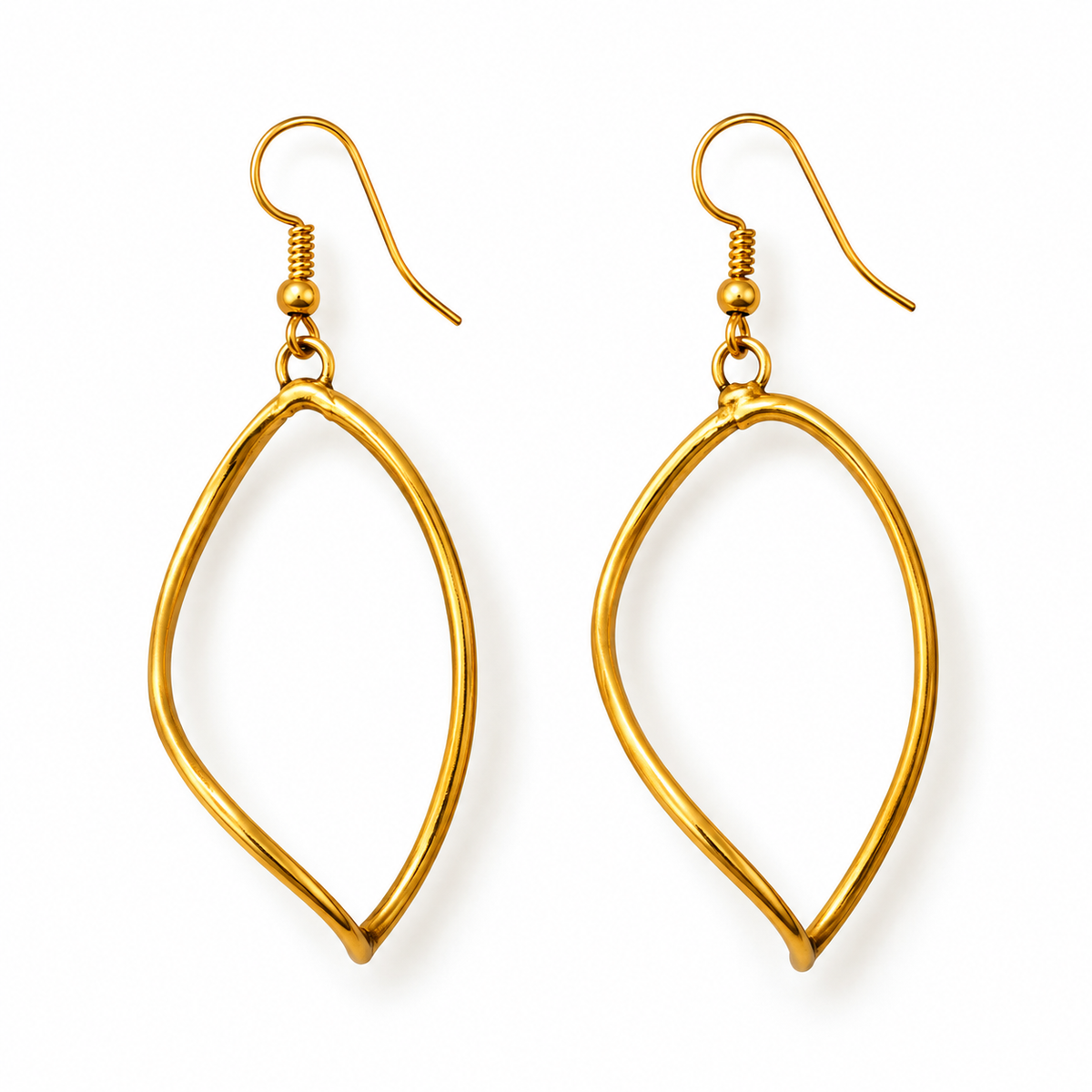 Zuriya Golden Leaf Drop Earrings