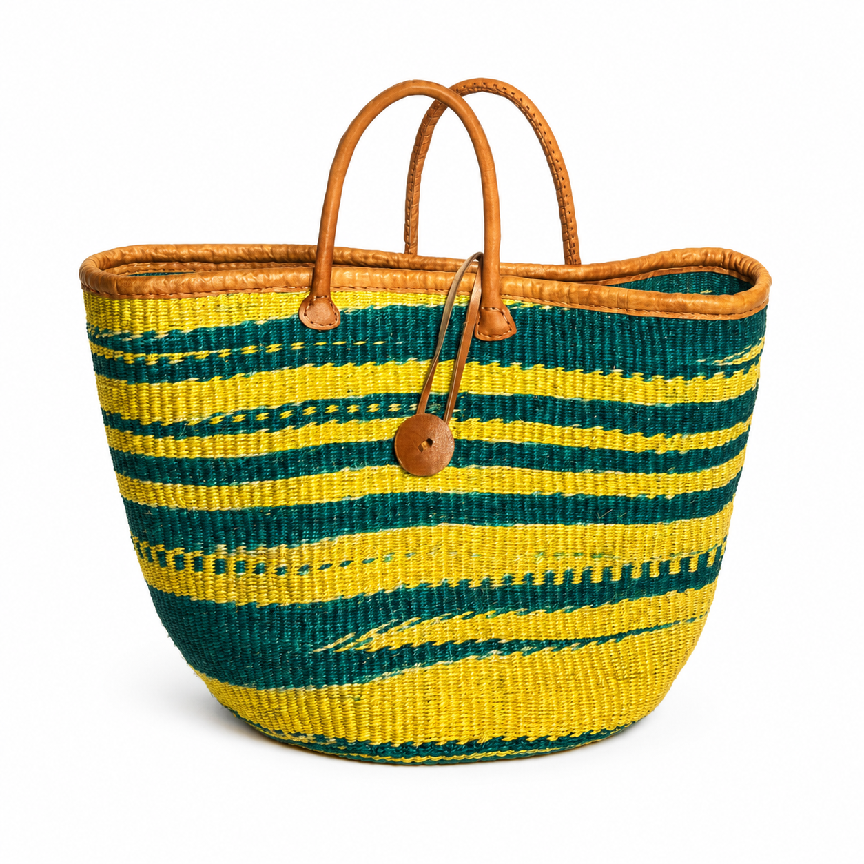 Handmade Sisal Basket with handle-Size 14"-Large-Kiondo
