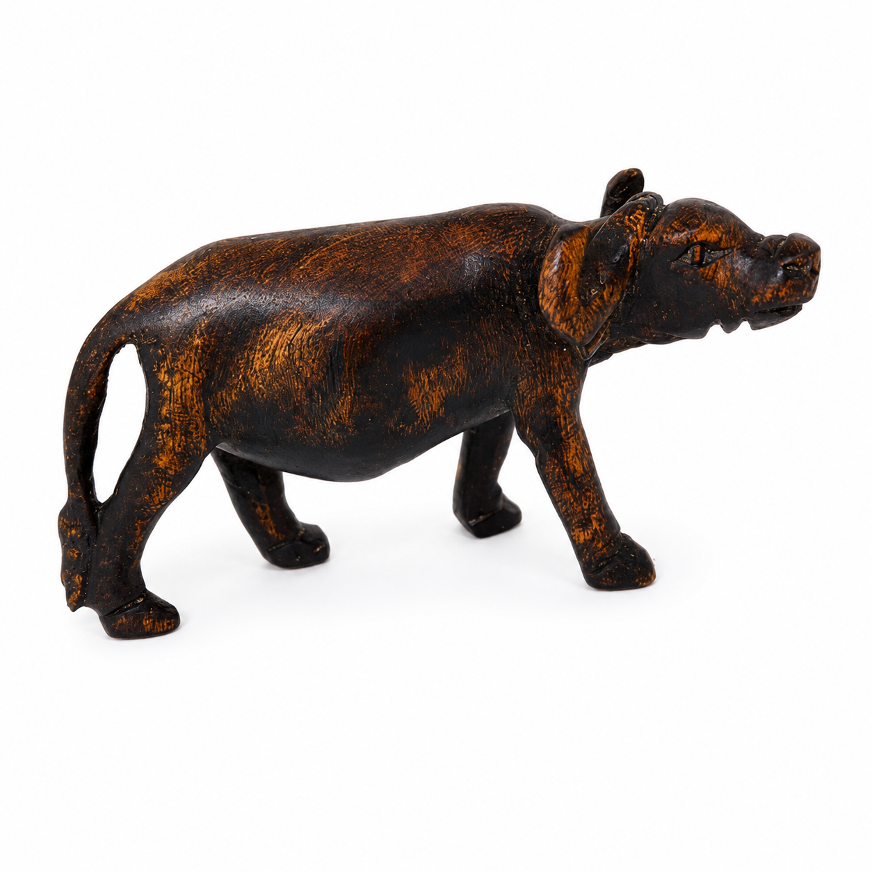 Handcrafted African Wooden Warthog Sculpture