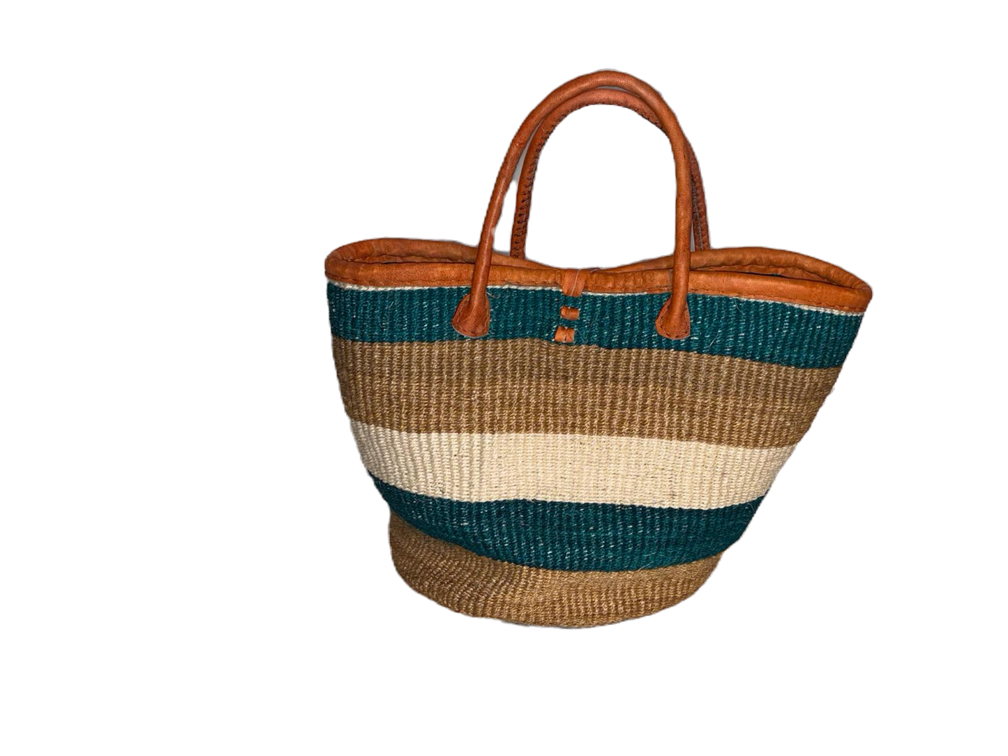 Handmade Sisal Basket with handle-Size 12"-Medium Size-Kiondo image 3