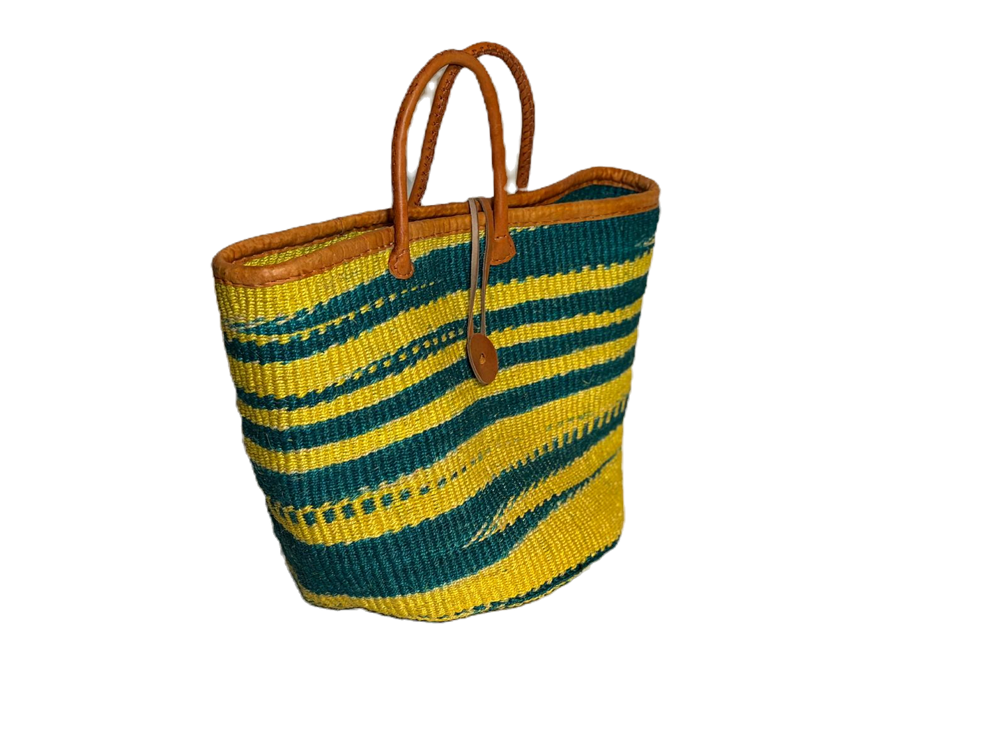 Handmade Sisal Basket  with handle-Size 14"-Large-Kiondo image 1