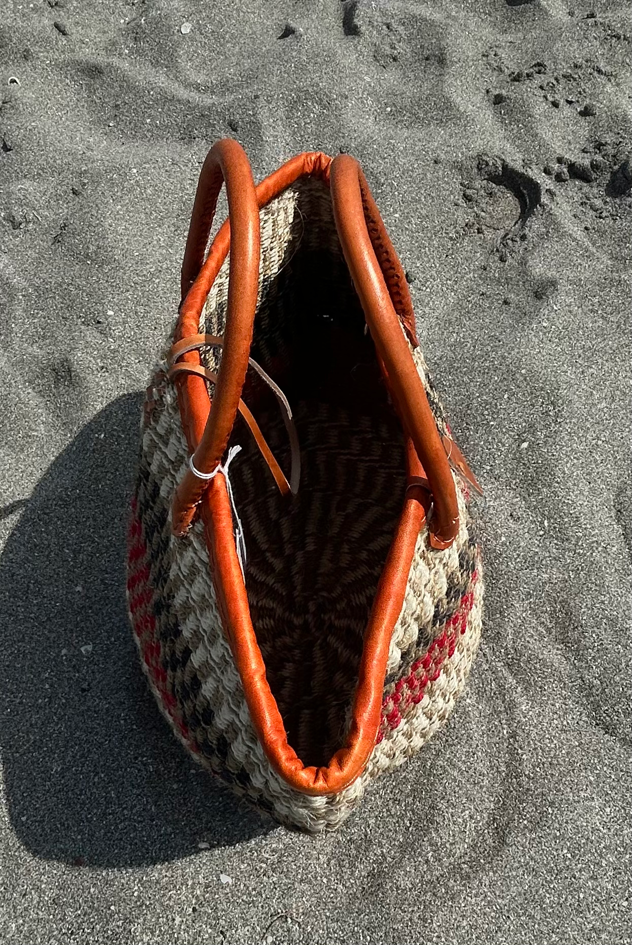 Handmade Sisal Basket  with handle-Size 12"-Medium Size-Kiondo image 3