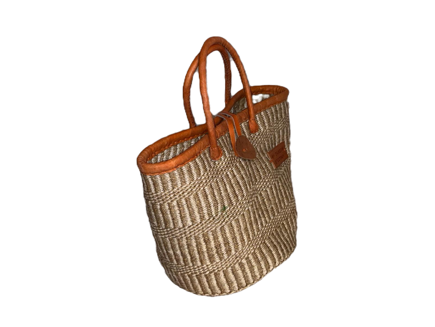 Handmade Sisal Basket  with handle-Size 12"-Medium Size-Kiondo image 1