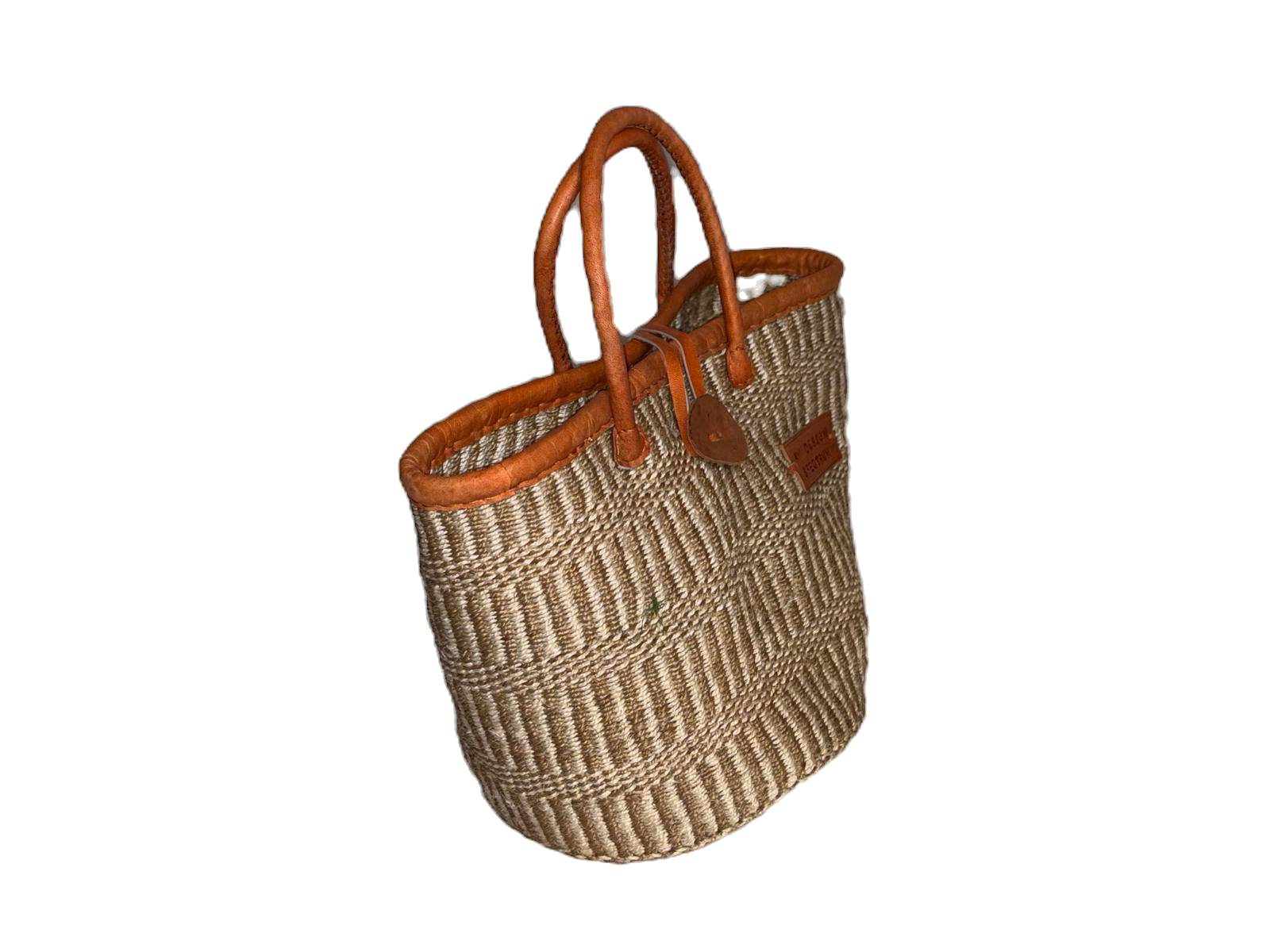 Handmade Sisal Basket  with handle-Size 12"-Medium Size-Kiondo image 1