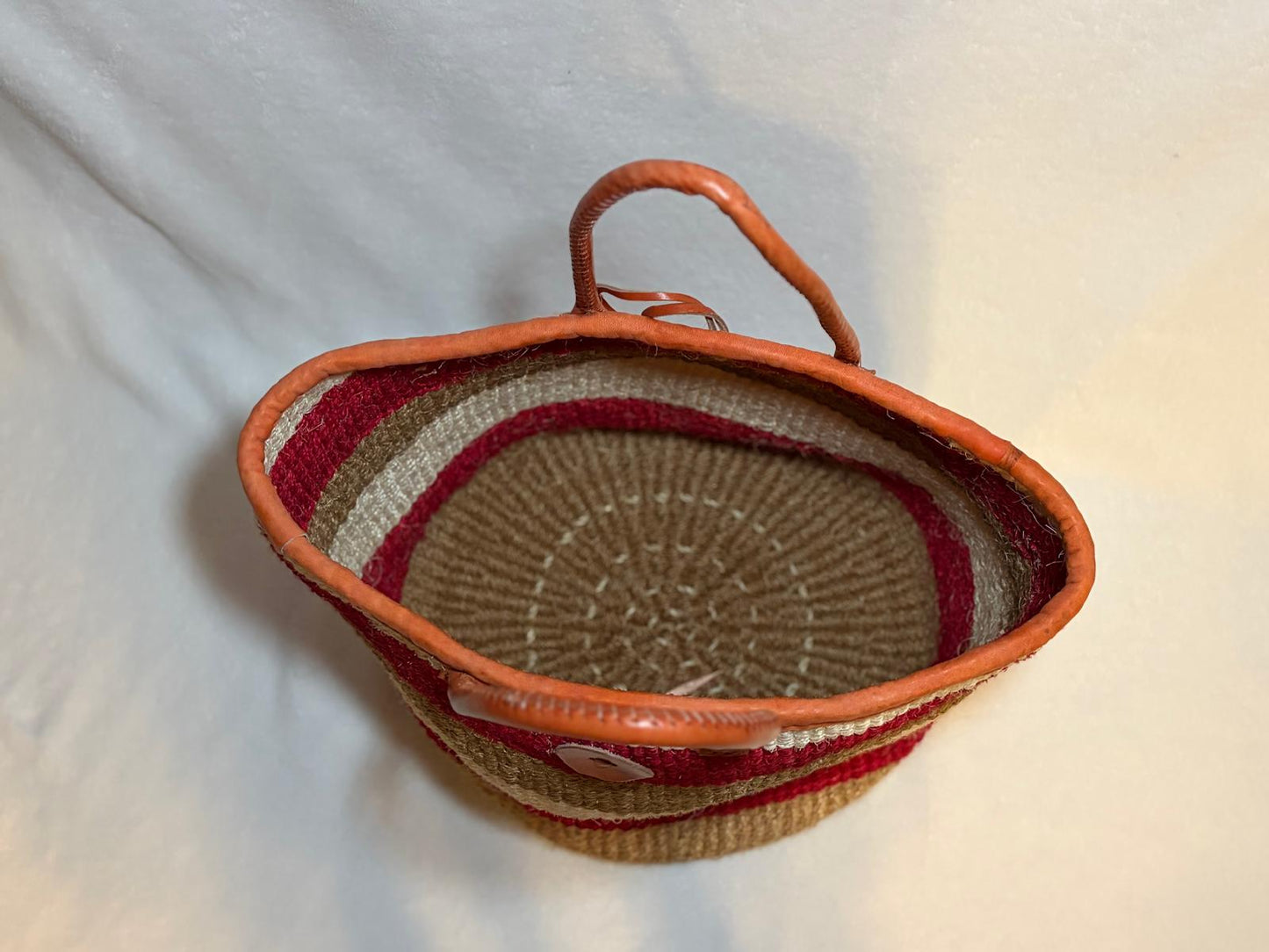 Handmade Sisal Basket  with handle-Size 14"-Large-Kiondo image 4
