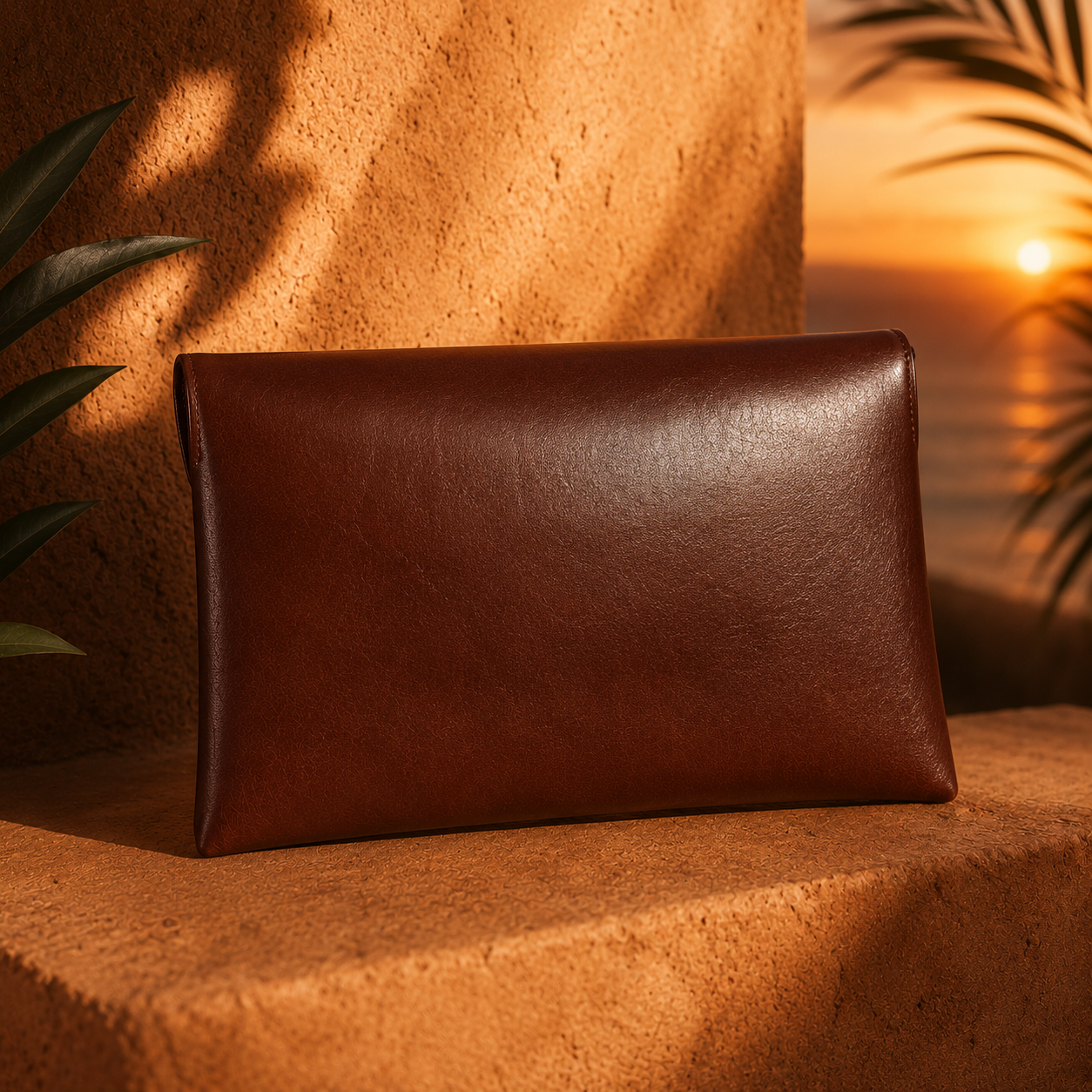 Pendo Handcrafted Beaded Leather Clutch