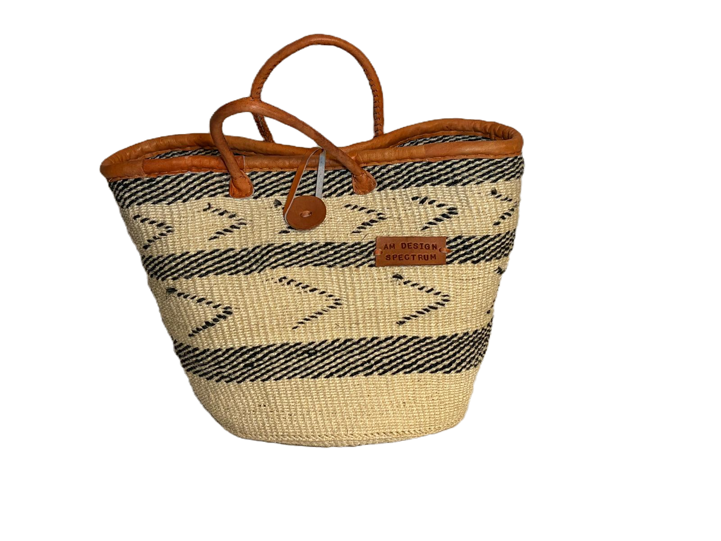 Handmade Sisal Basket  with handle-Size 14"-Large-Kiondo image 0