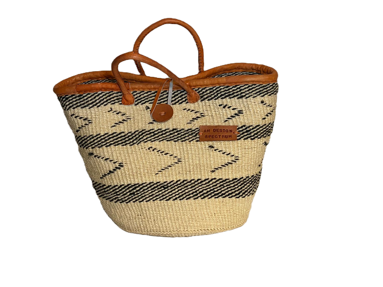 Handmade Sisal Basket  with handle-Size 14"-Large-Kiondo image 0