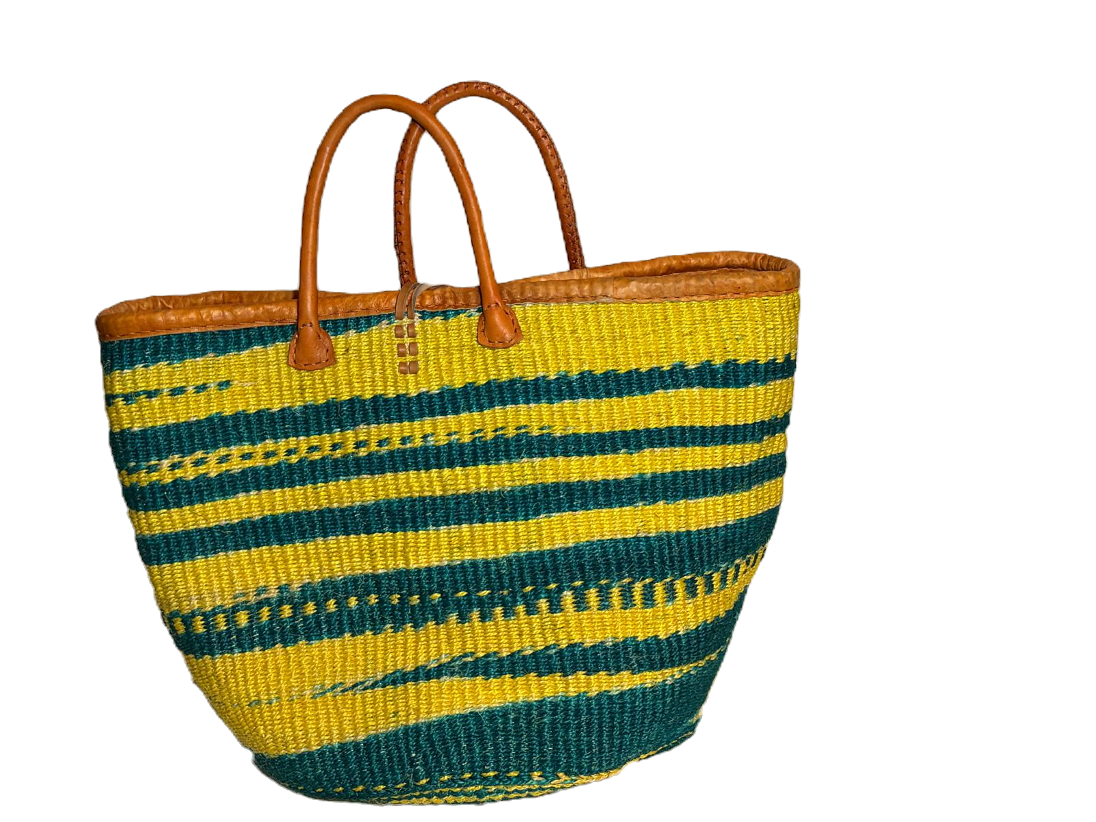 Handmade Sisal Basket  with handle-Size 14"-Large-Kiondo image 3