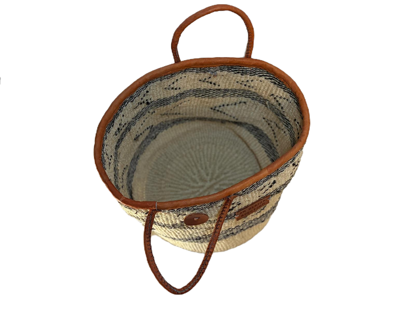 Handmade Sisal Basket  with handle-Size 14"-Large-Kiondo image 2