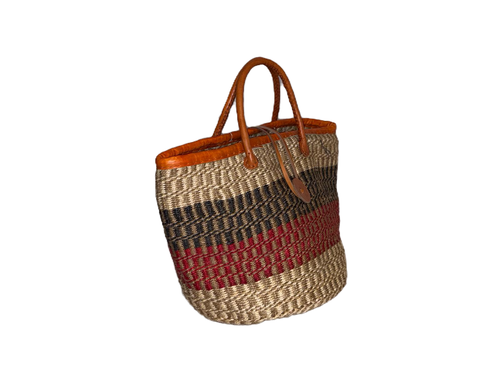 Handmade Sisal Basket  with handle-Size 12"-Medium Size-Kiondo image 5