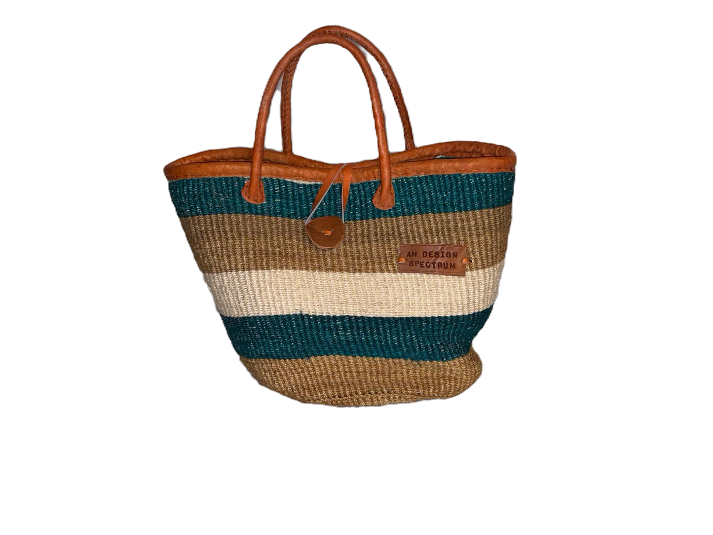 Handmade Sisal Basket  with handle-Size 12"-Medium Size-Kiondo image 0