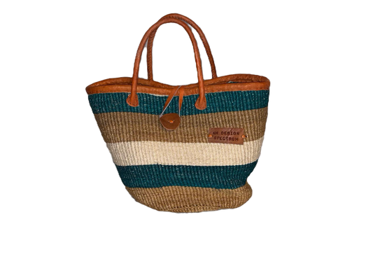 Handmade Sisal Basket  with handle-Size 12"-Medium Size-Kiondo image 0