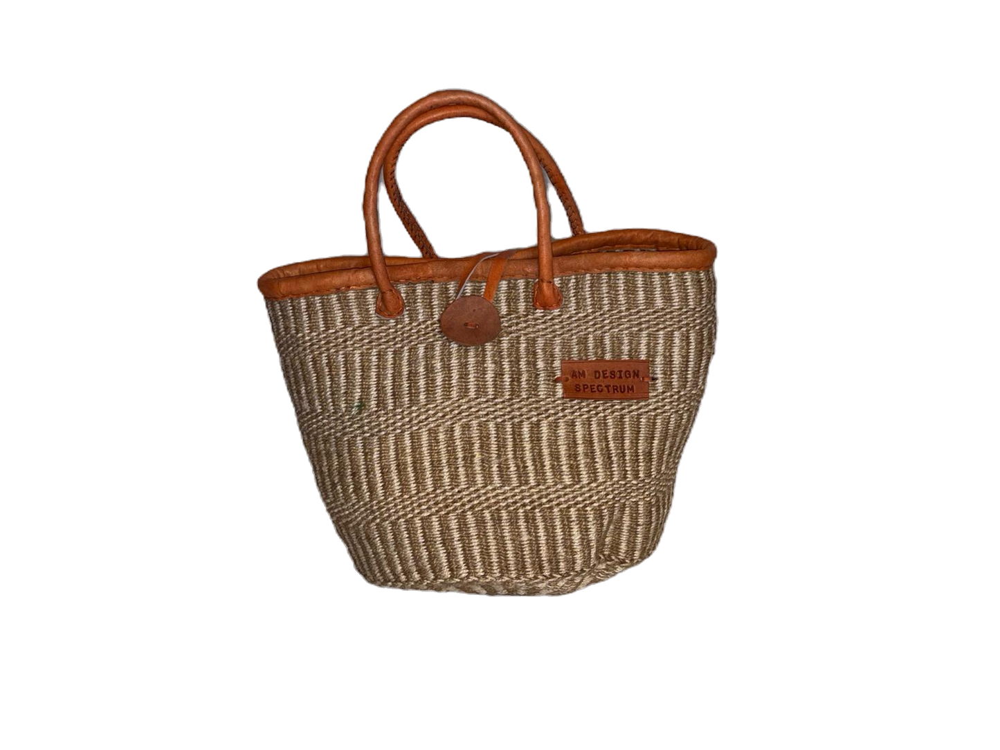 Handmade Sisal Basket  with handle-Size 12"-Medium Size-Kiondo image 0