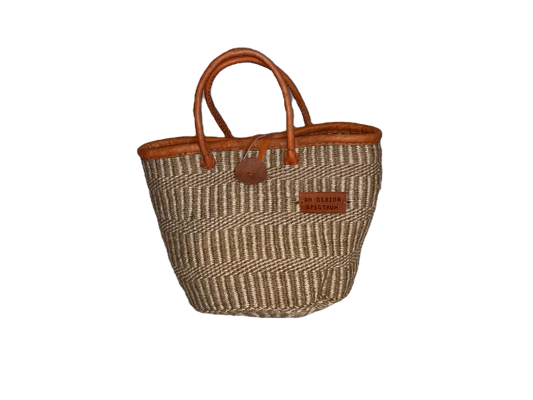 Handmade Sisal Basket  with handle-Size 12"-Medium Size-Kiondo image 0