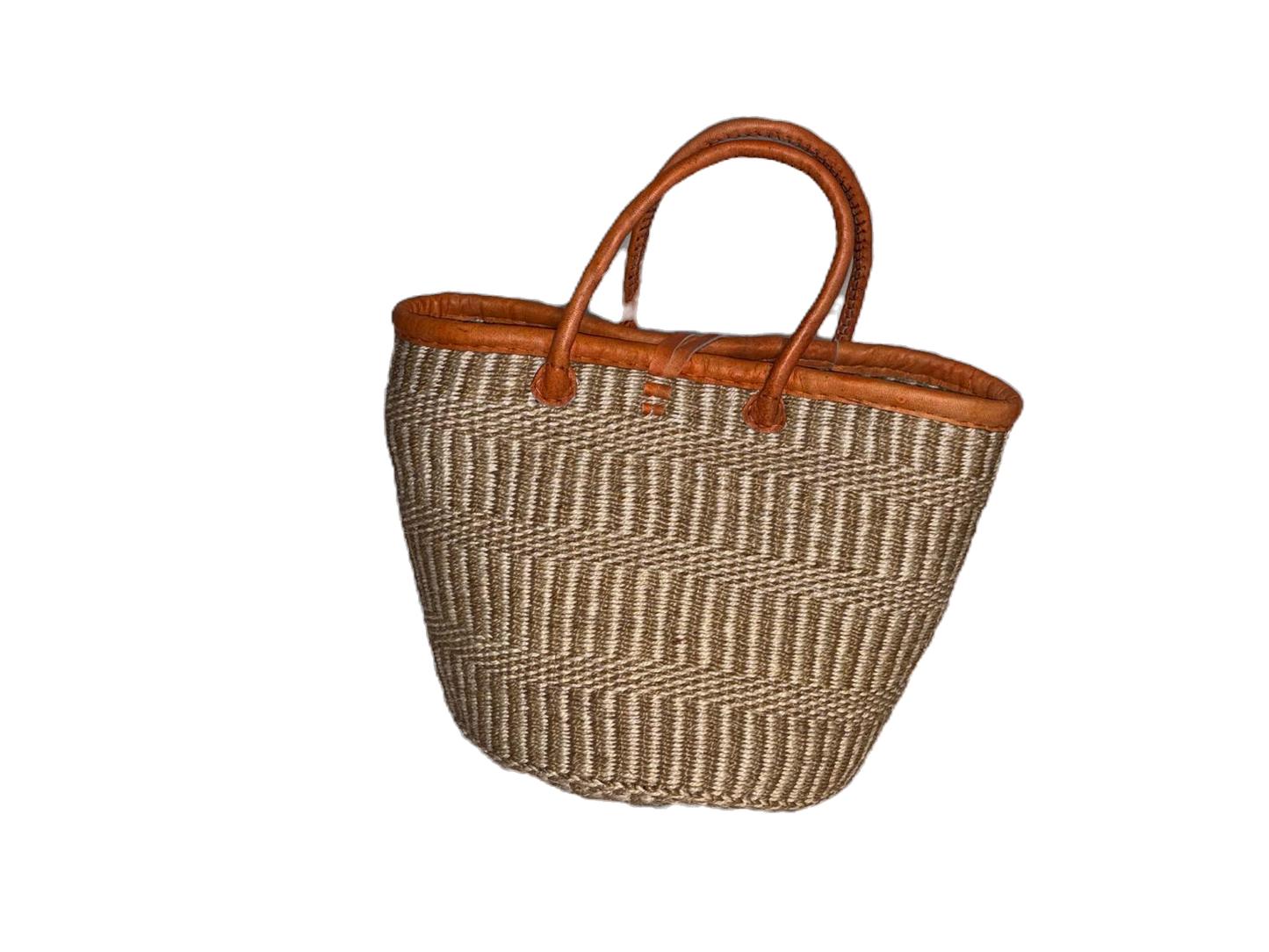 Handmade Sisal Basket  with handle-Size 12"-Medium Size-Kiondo image 2