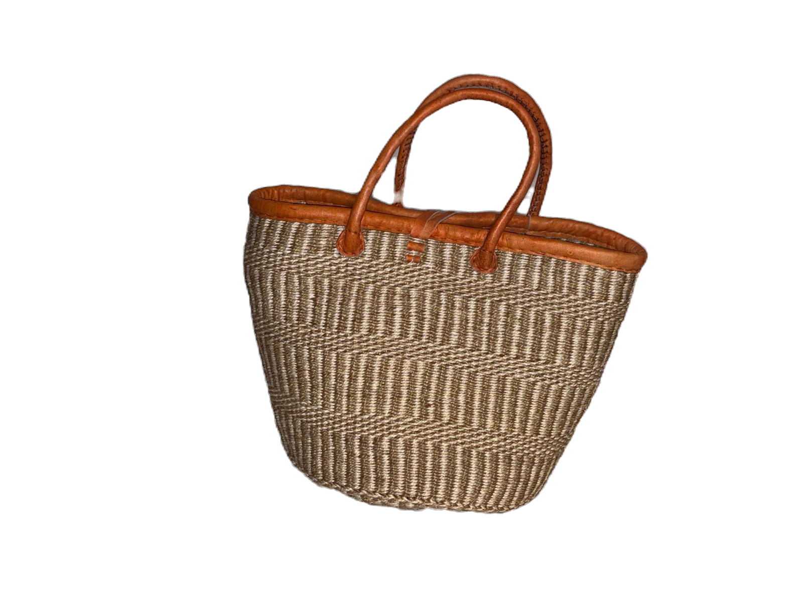 Handmade Sisal Basket  with handle-Size 12"-Medium Size-Kiondo image 2