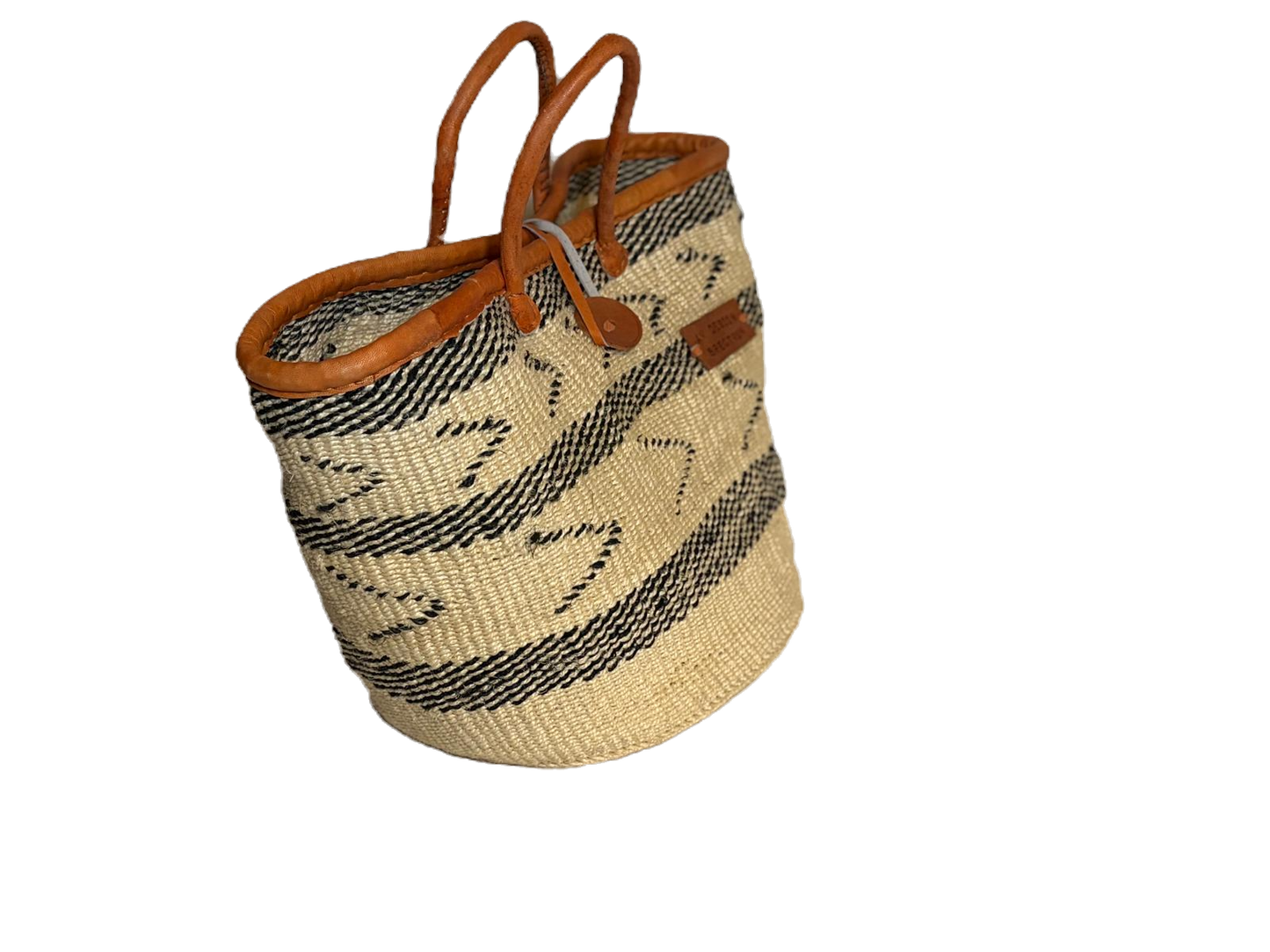 Handmade Sisal Basket  with handle-Size 14"-Large-Kiondo image 1