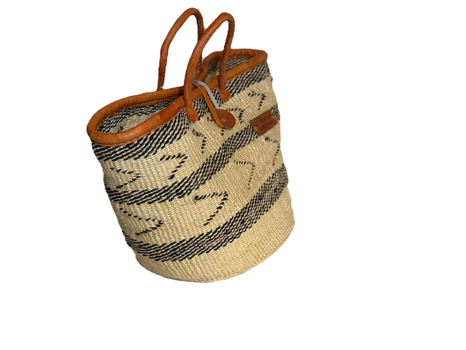 Handmade Sisal Basket  with handle-Size 14"-Large-Kiondo image 1
