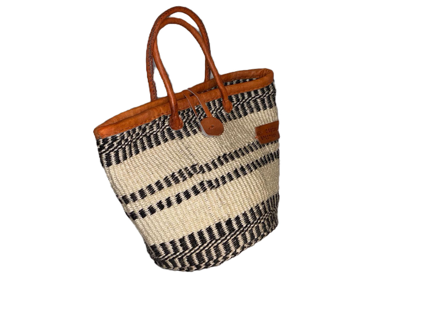 Handmade Sisal Basket  with handle-Size 12"-Medium Size-Kiondo image 1