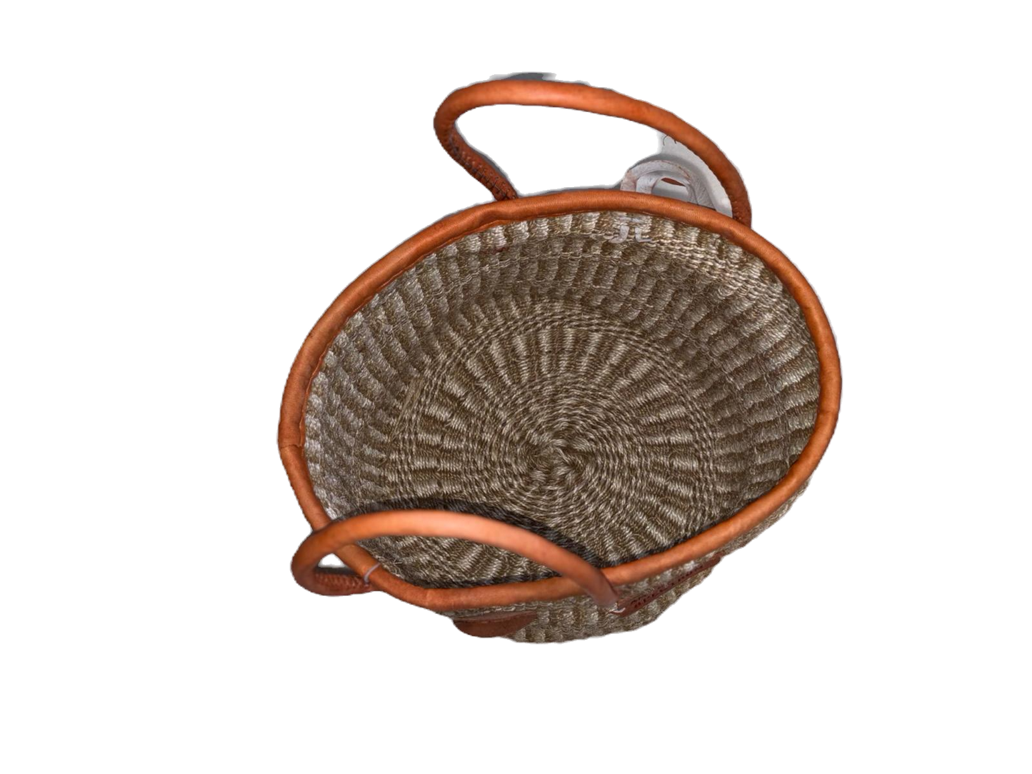 Handmade Sisal Basket  with handle-Size 12"-Medium Size-Kiondo image 3