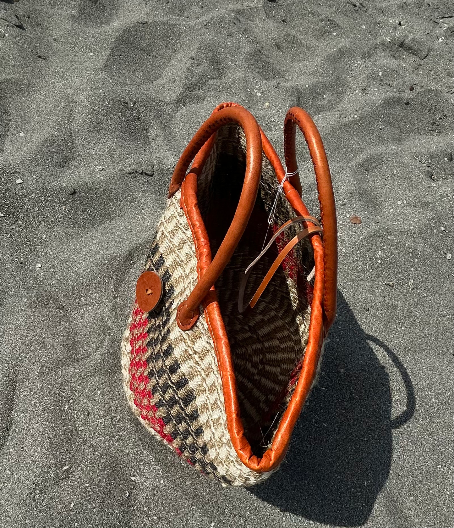 Handmade Sisal Basket  with handle-Size 12"-Medium Size-Kiondo image 4