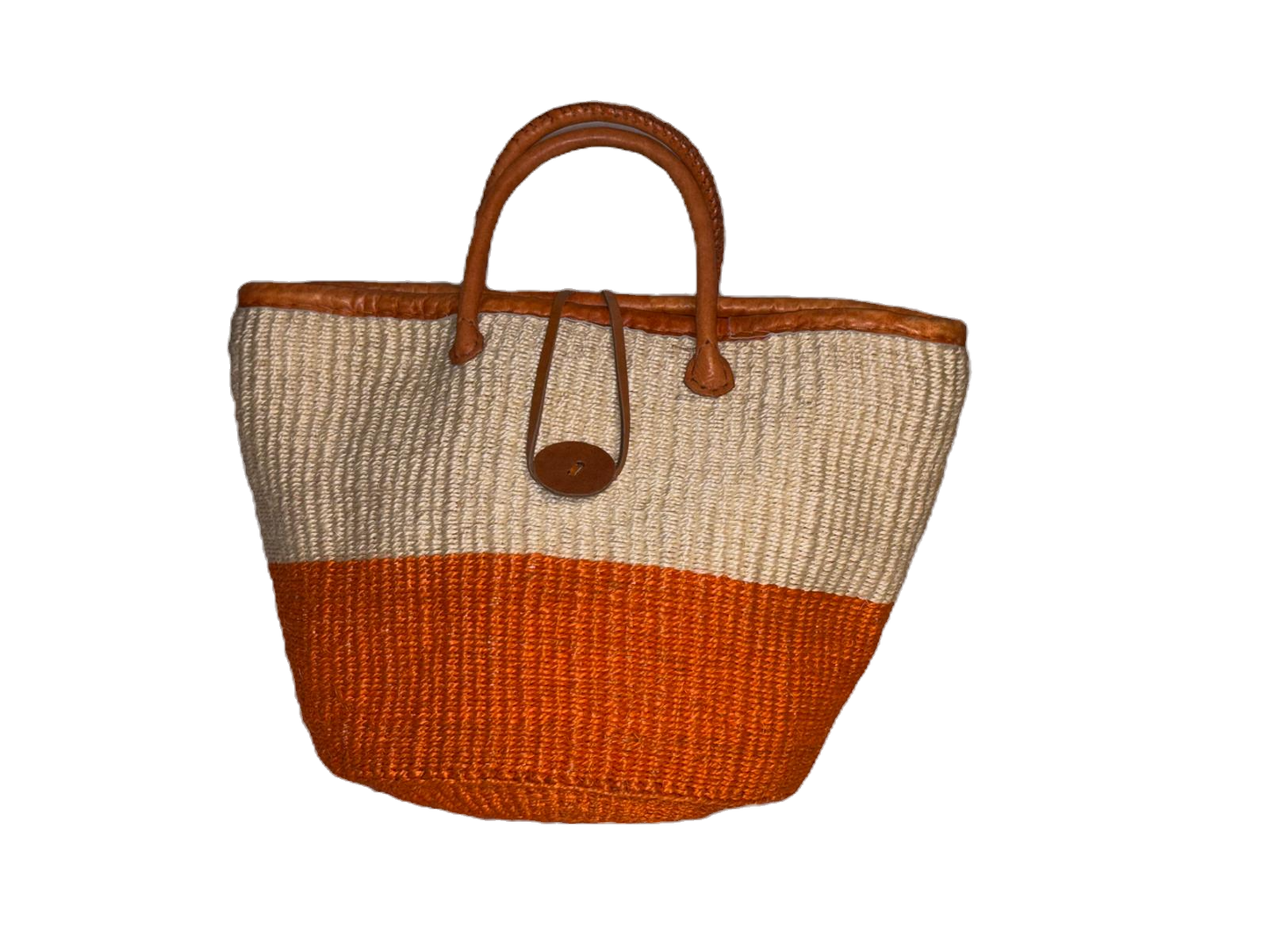 Handmade Sisal Basket  with handle-Size 12"-Medium Size-Kiondo image 0