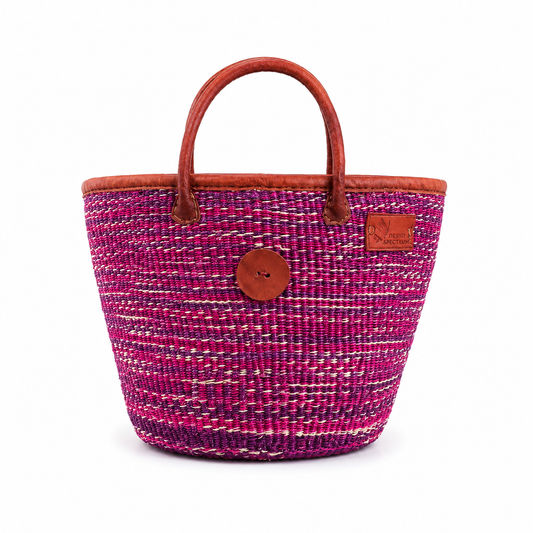 Mrembo Fuchsia Handwoven Basket Tote