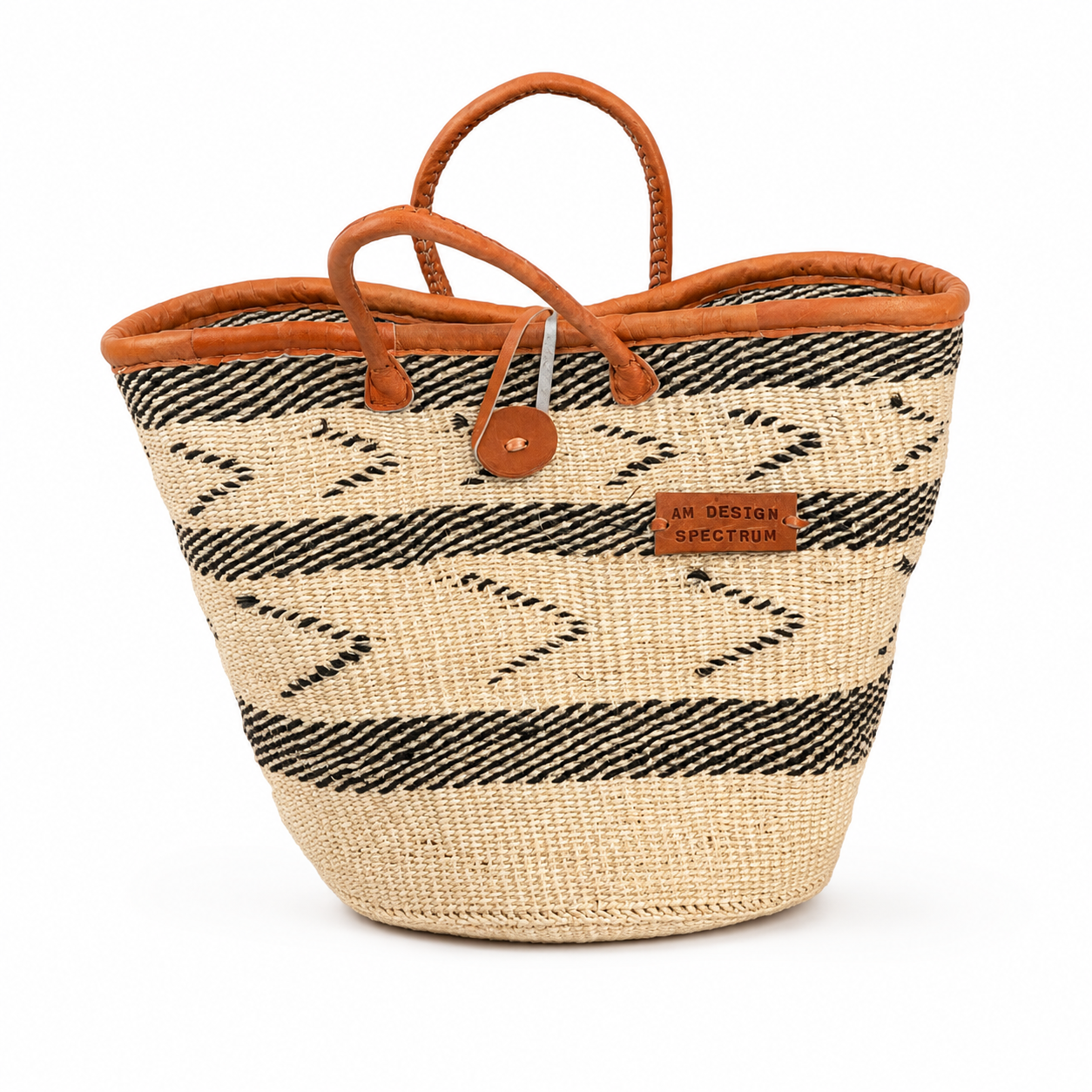 Handmade Sisal Basket  with handle-Size 14"-Large-Kiondo