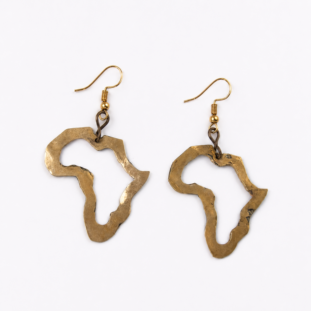 Sahara Africa Brass Silhouette Earrings