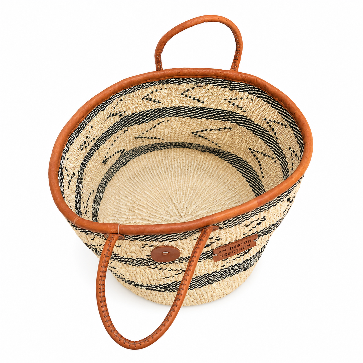 Handmade Sisal Basket  with handle-Size 14"-Large-Kiondo
