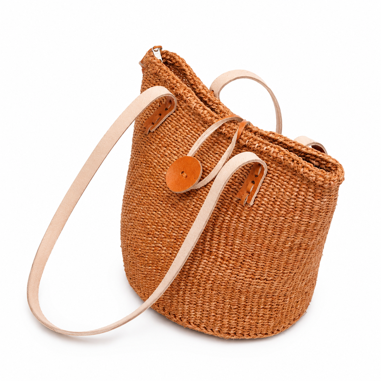 Hand Made sisal Bag with zipper-Size 10"