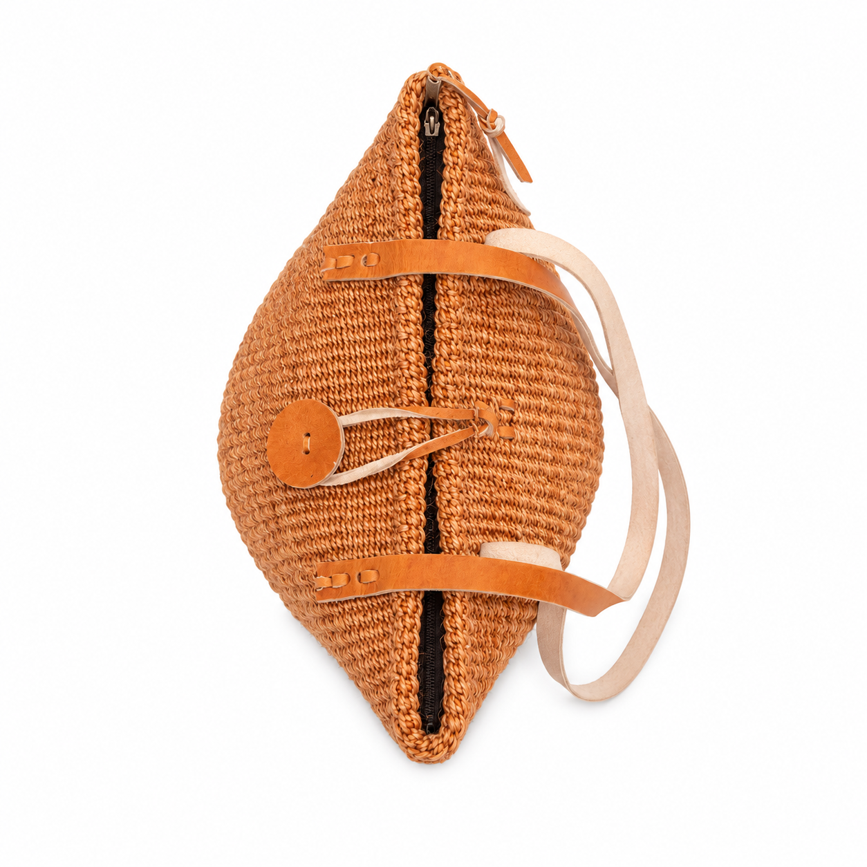 Hand Made sisal Bag with zipper-Size 10"