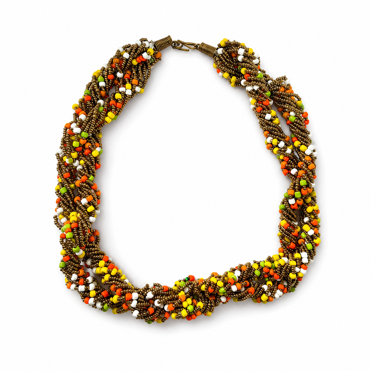 Zawadi Handwoven Multicolor Beaded Statement Necklace