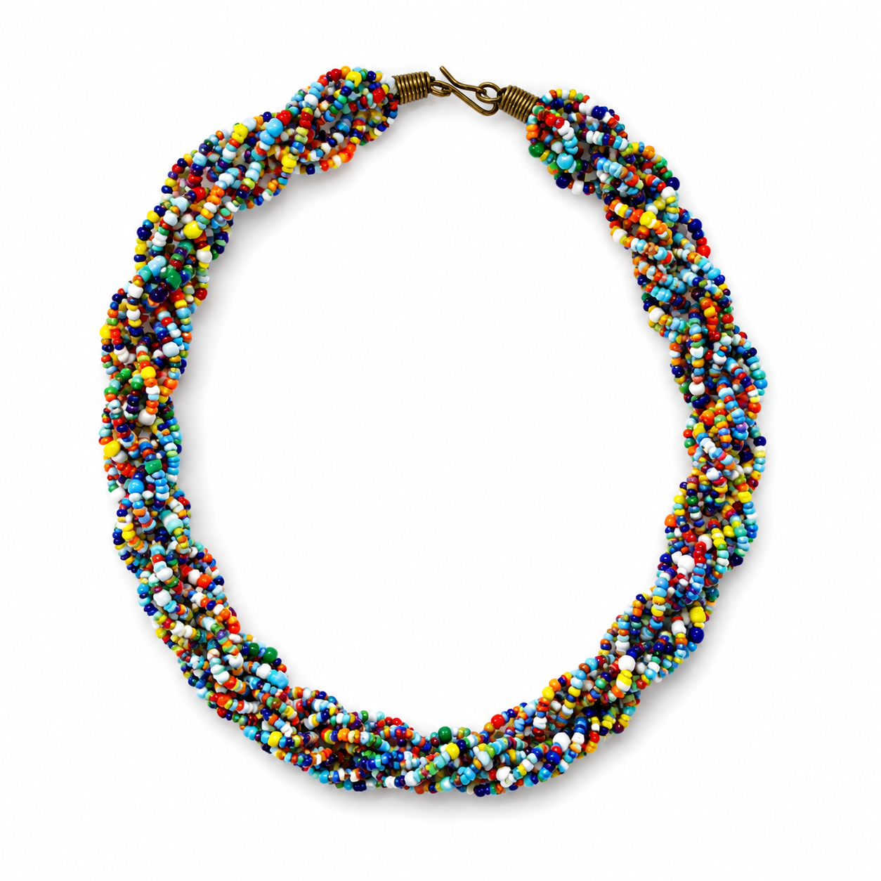 Upendo Handwoven Multicolor Beaded Statement Necklace