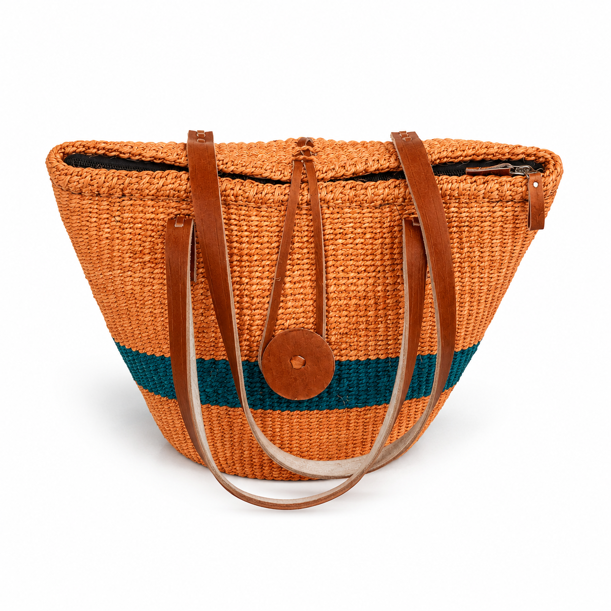 Hand Made Sisal Bag with Zipper-Size 10"