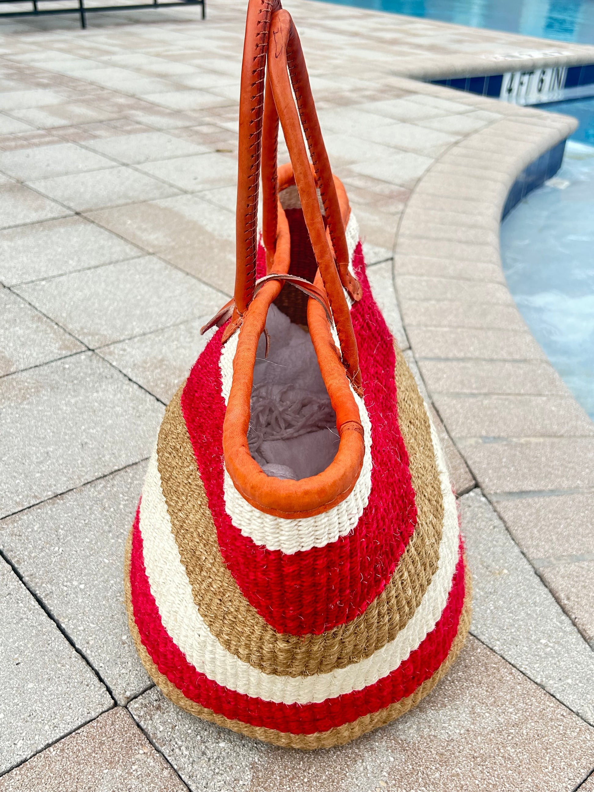 Handmade Sisal Basket  with handle-Size 14"-Large-Kiondo image 2