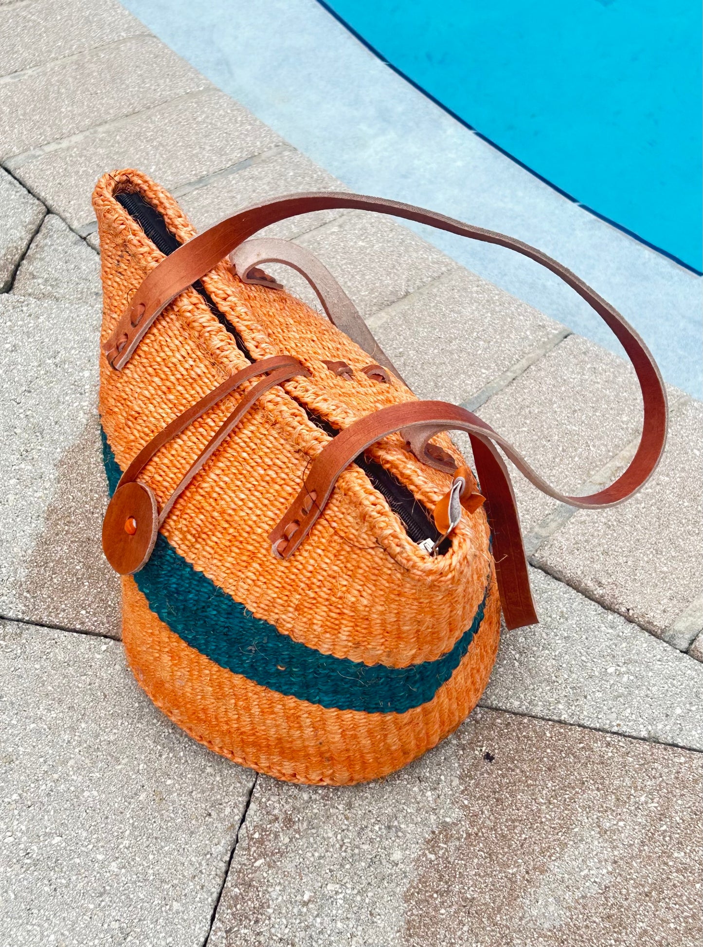 Hand Made Sisal Bag with Zipper-Size 10" image 1