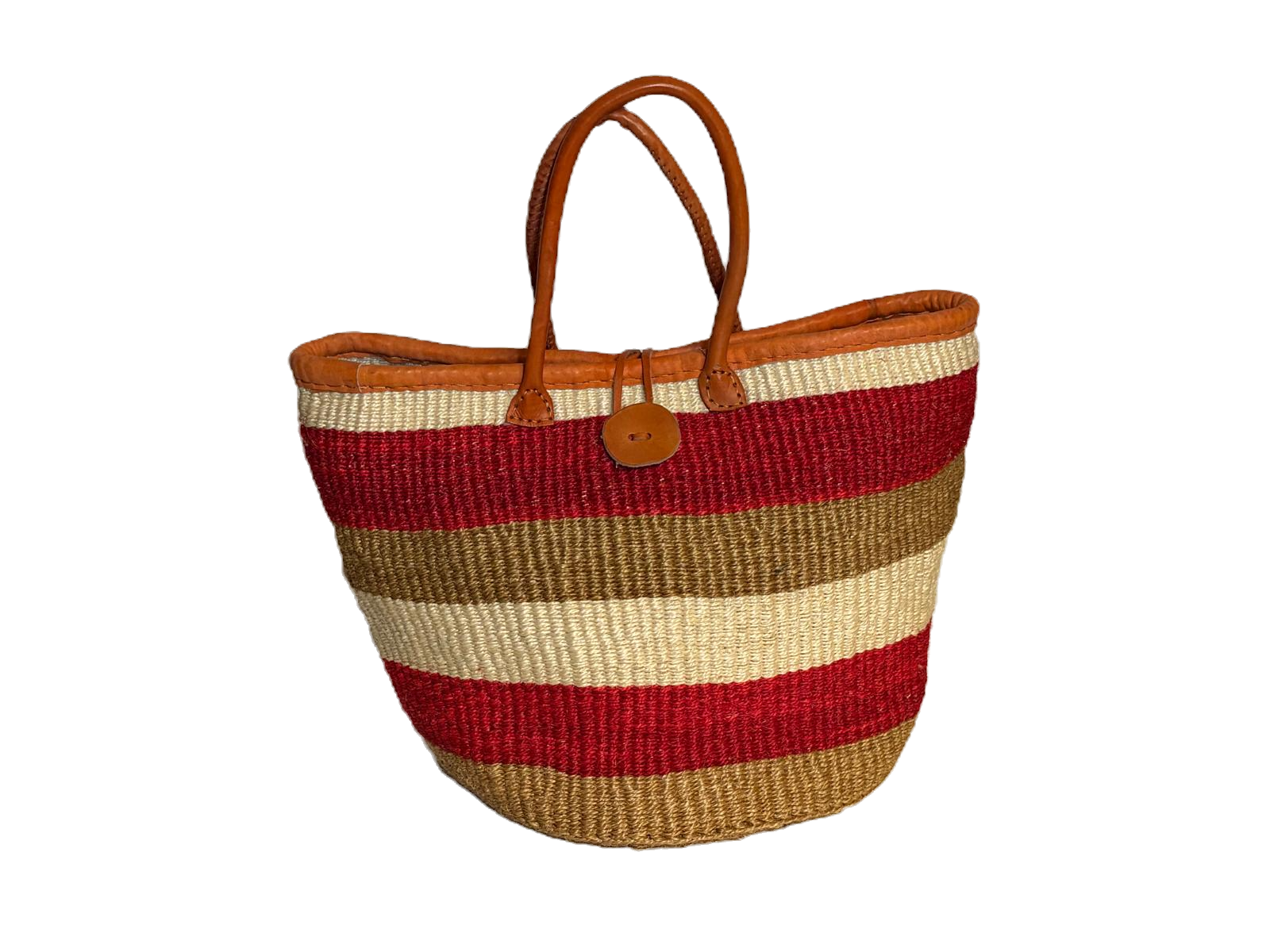 Handmade Sisal Basket  with handle-Size 14"-Large-Kiondo image 0