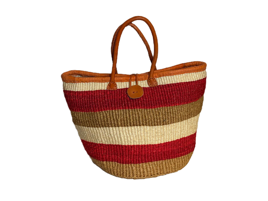 Handmade Sisal Basket  with handle-Size 14"-Large-Kiondo image 0