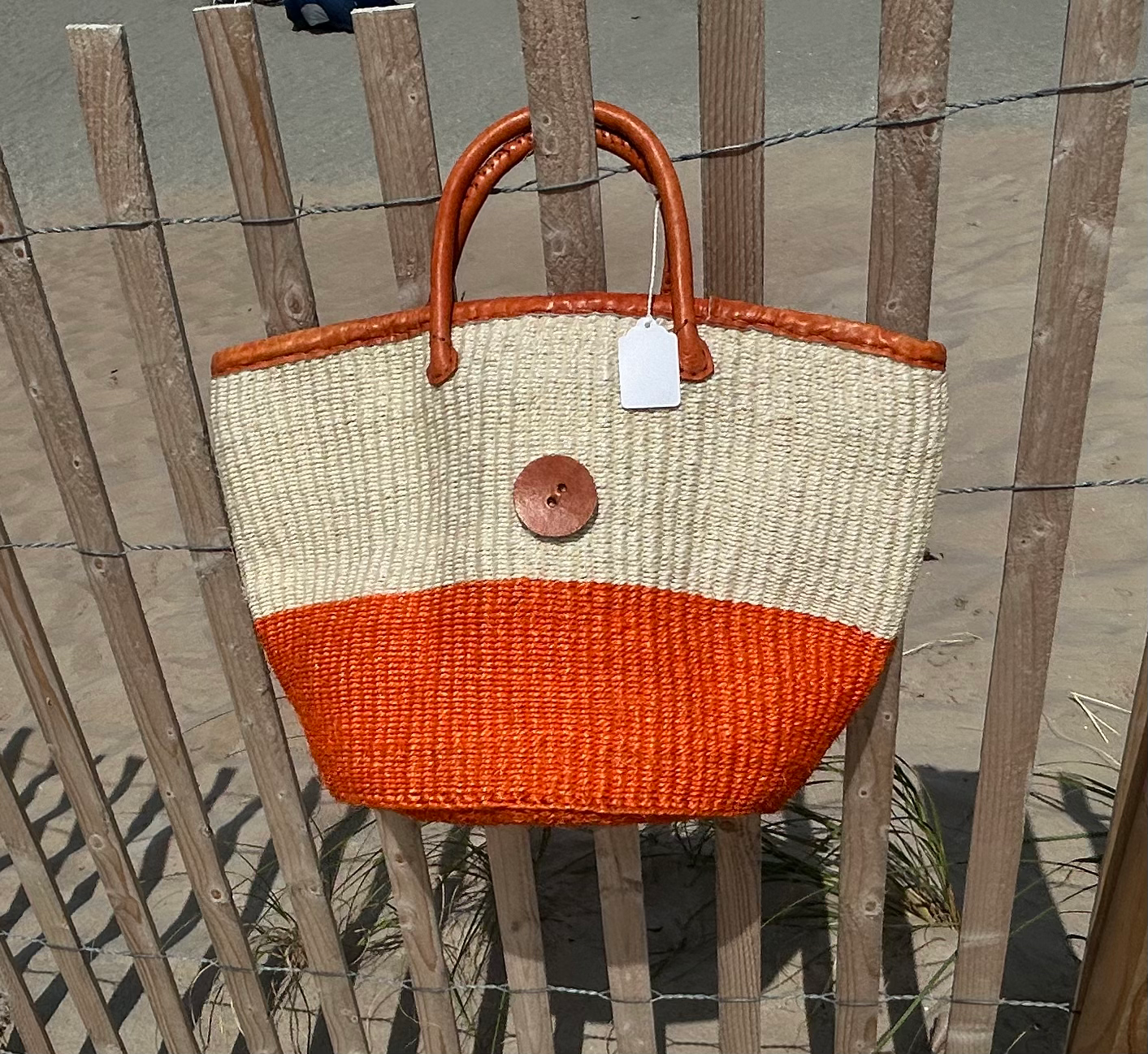 Handmade Sisal Basket  with handle-Size 12"-Medium Size-Kiondo image 2