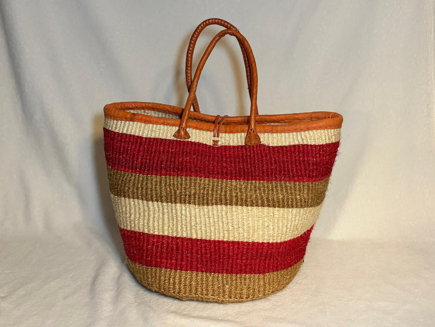 Handmade Sisal Basket  with handle-Size 14"-Large-Kiondo image 6