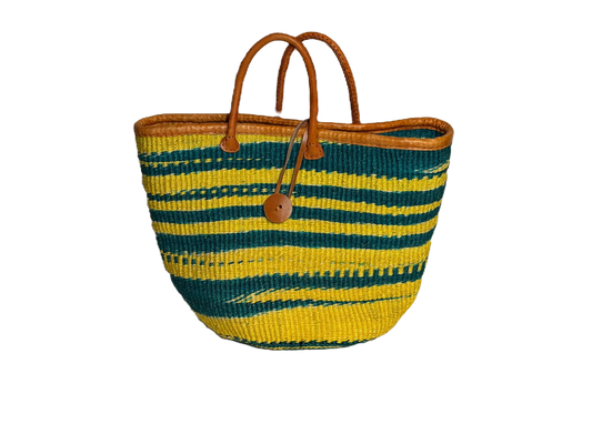 Handmade Sisal Basket  with handle-Size 14"-Large-Kiondo image 0