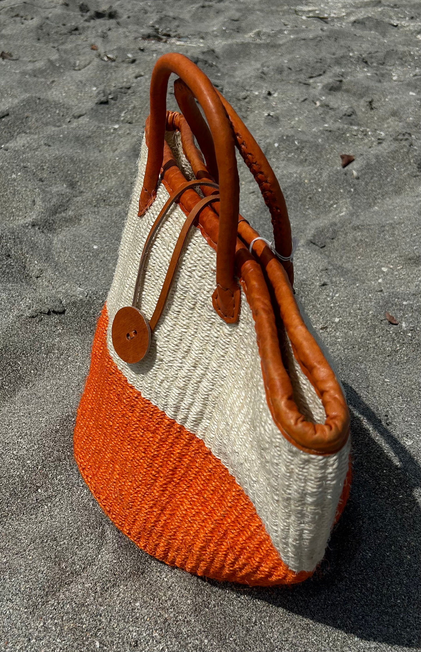 Handmade Sisal Basket  with handle-Size 12"-Medium Size-Kiondo image 4