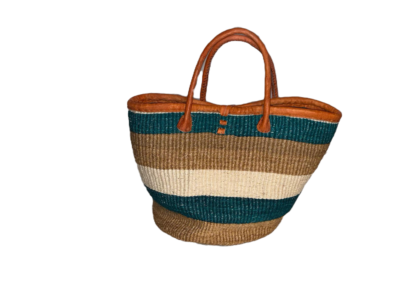 Handmade Sisal Basket  with handle-Size 12"-Medium Size-Kiondo image 3