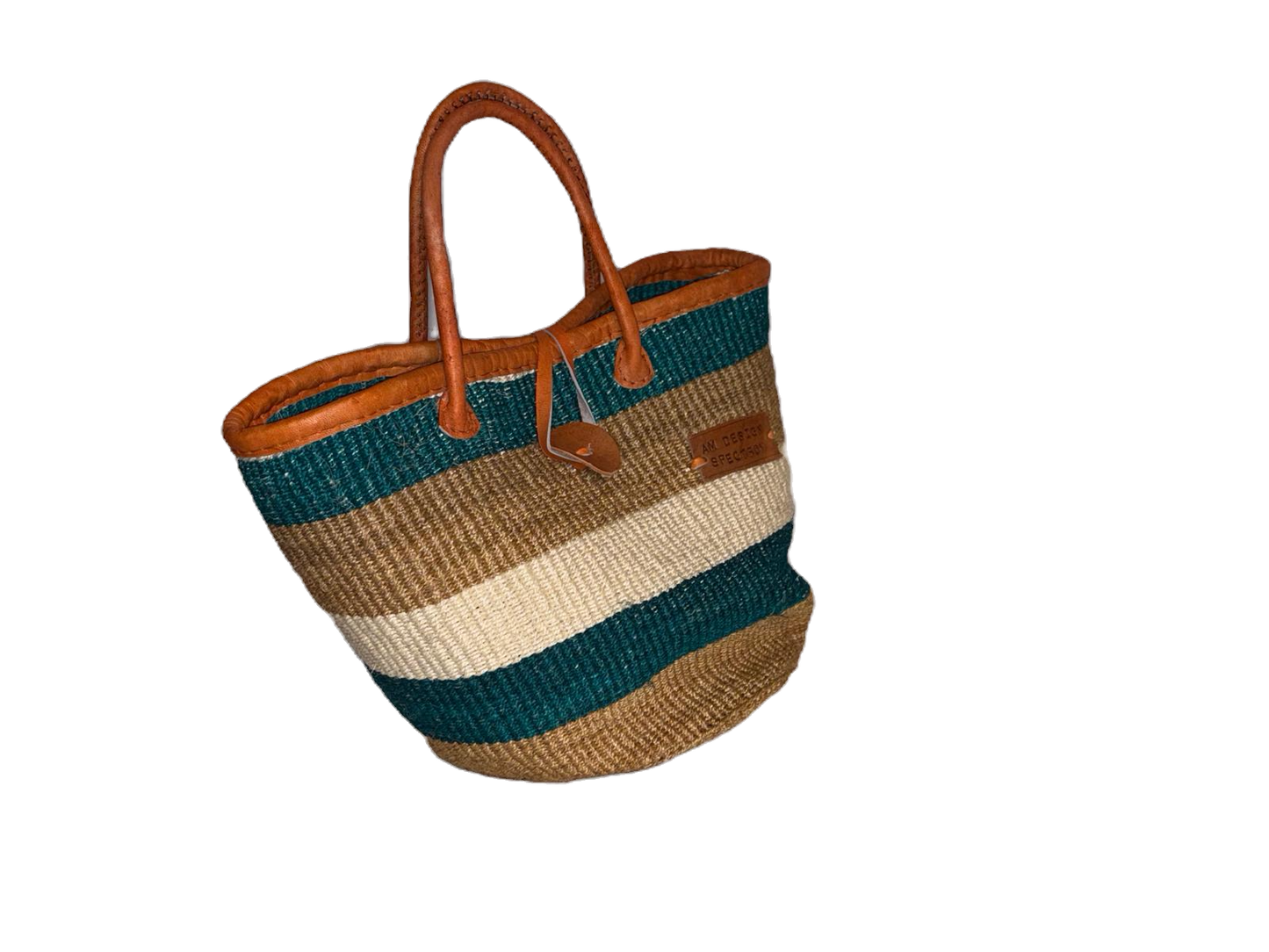 Handmade Sisal Basket  with handle-Size 12"-Medium Size-Kiondo image 1