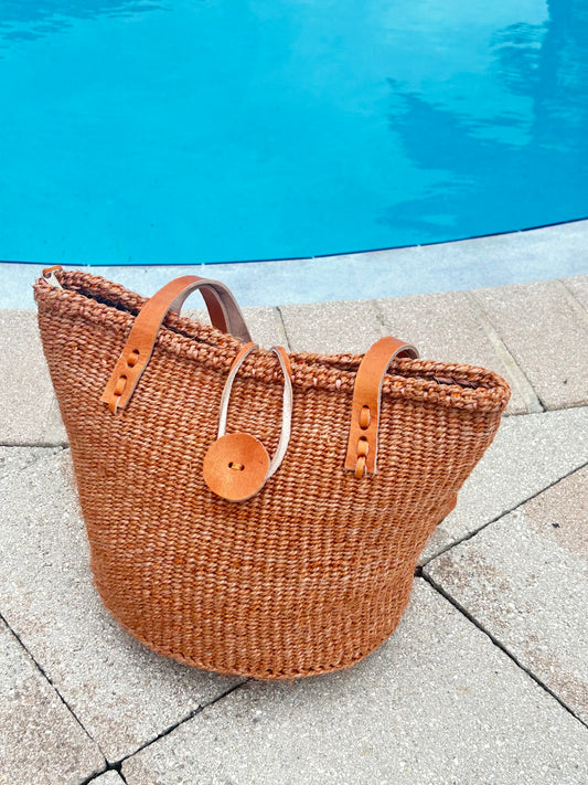 Hand Made sisal Bag with zipper-Size 10" image 0