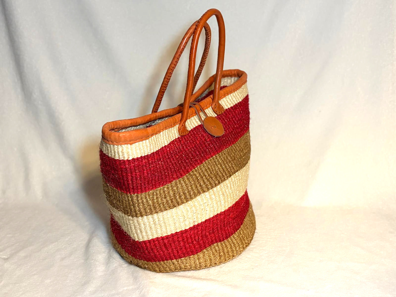 Handmade Sisal Basket  with handle-Size 14"-Large-Kiondo image 3