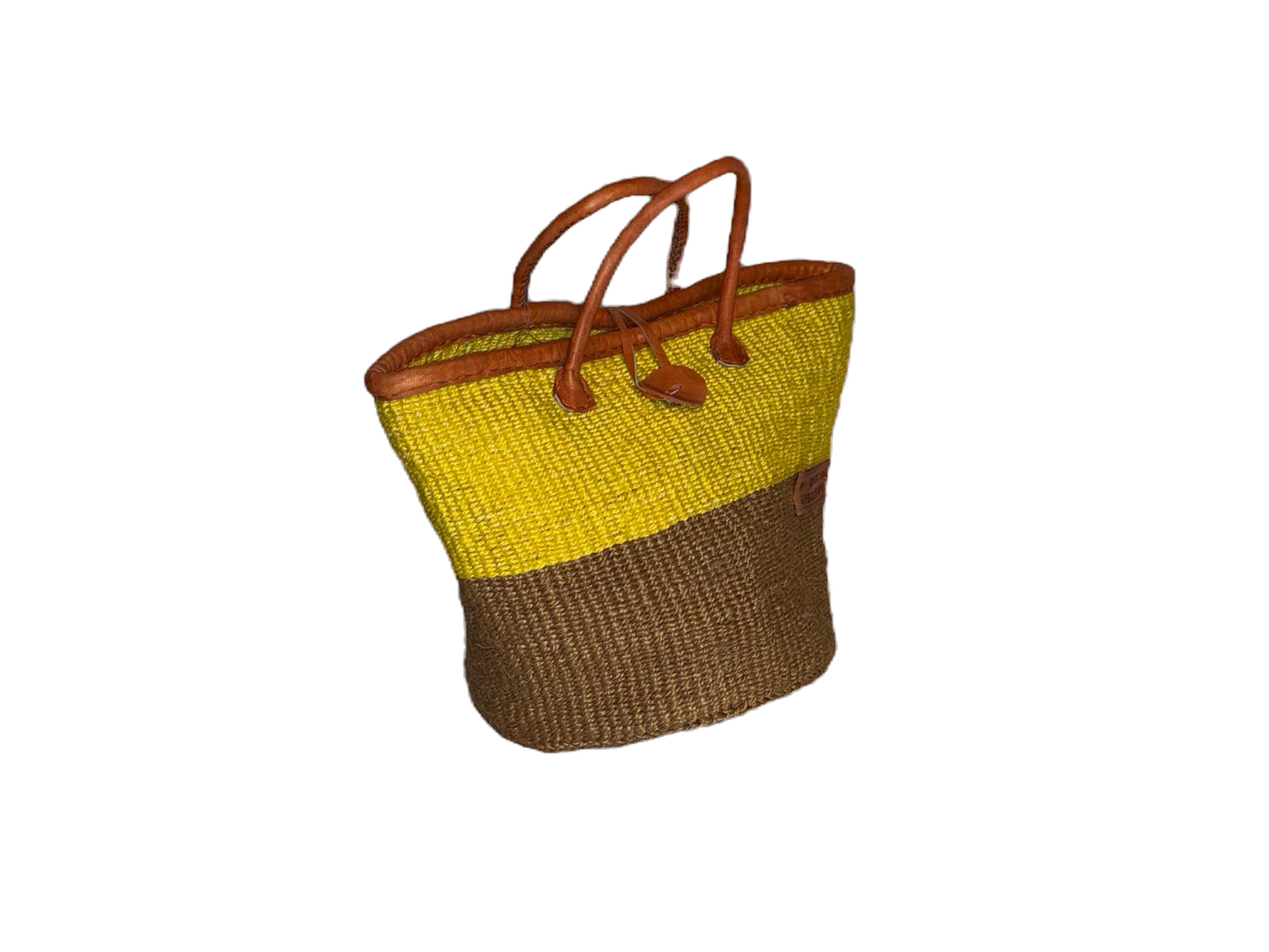 Handmade Sisal Basket  with handle-Size 12"-Medium Size-Kiondo image 1